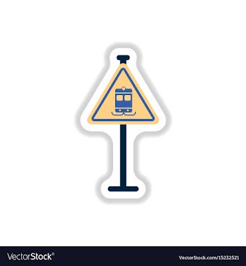 In paper sticker style tram vector image