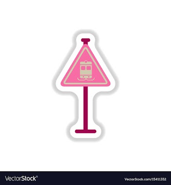 In paper sticker style tram vector image
