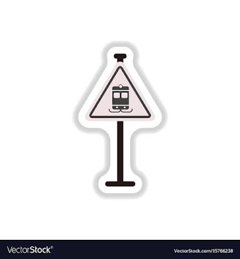 In paper sticker style tram vector image