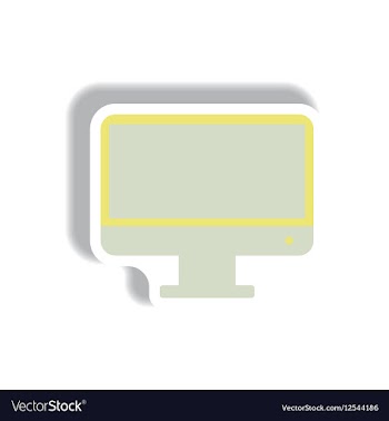 In paper sticker style tv vector image