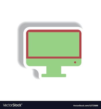 In paper sticker style tv vector image