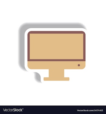 In paper sticker style tv vector image