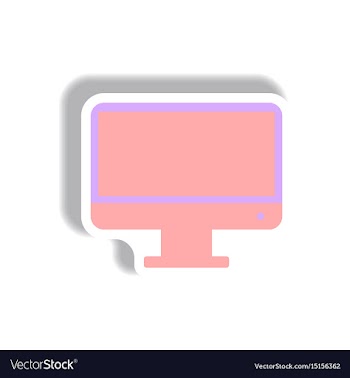 In paper sticker style tv vector image