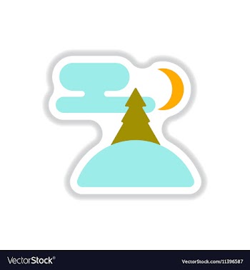 In paper sticker style vector image