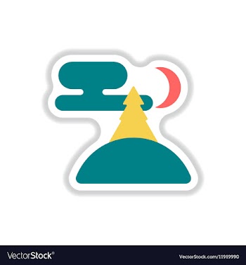 In paper sticker style vector image