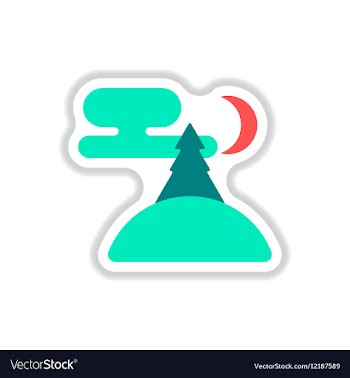 In paper sticker style vector image