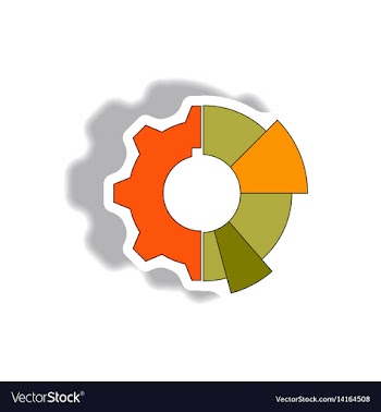 In paper sticker style vector image