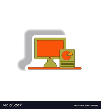 In paper sticker style vector image