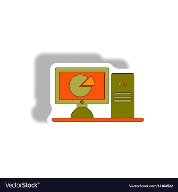 In paper sticker style vector image