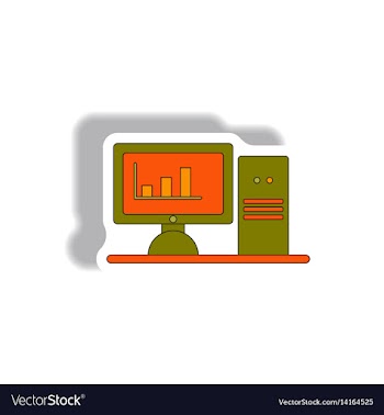 In paper sticker style vector image