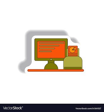 In paper sticker style vector image