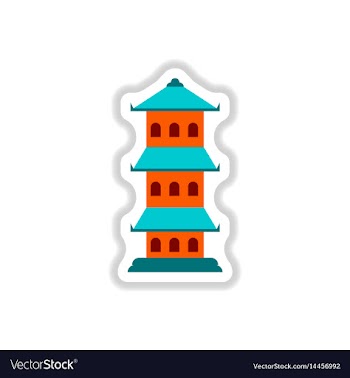 In paper sticker style vector image