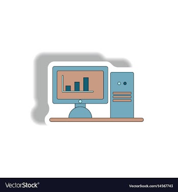 In paper sticker style vector image