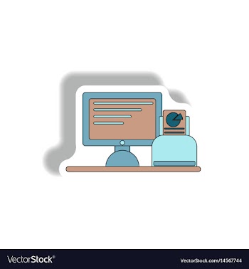 In paper sticker style vector image