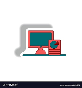 In paper sticker style vector image