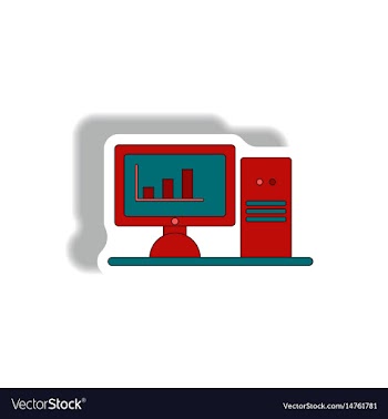In paper sticker style vector image