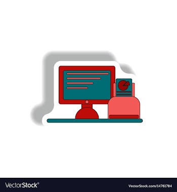 In paper sticker style vector image