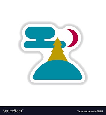 In paper sticker style vector image
