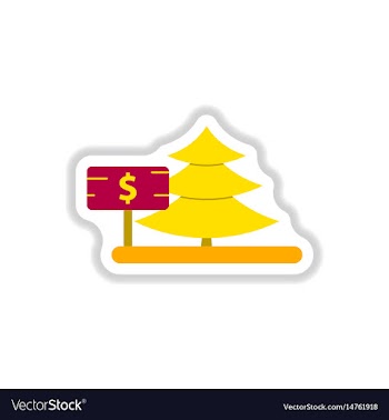 In paper sticker style vector image