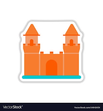 In paper sticker style vector image