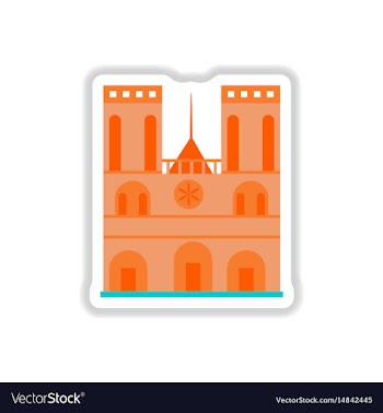 In paper sticker style vector image