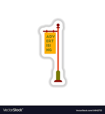 In paper sticker style vector image
