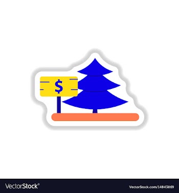 In paper sticker style vector image