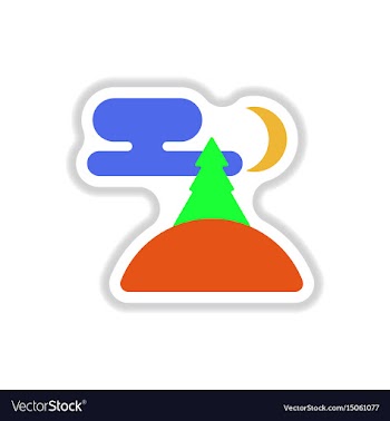 In paper sticker style vector image