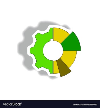 In paper sticker style vector image