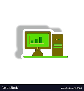 In paper sticker style vector image