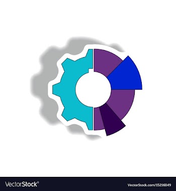 In paper sticker style vector image