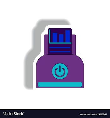 In paper sticker style vector image