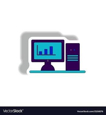In paper sticker style vector image