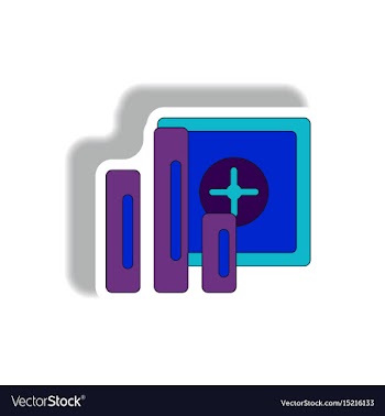 In paper sticker style vector image