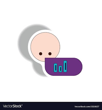 In paper sticker style vector image