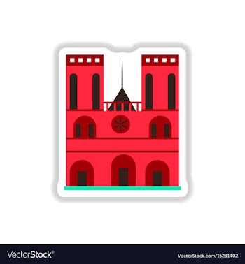 In paper sticker style vector image