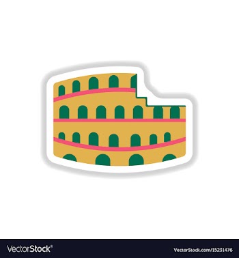 In paper sticker style vector image