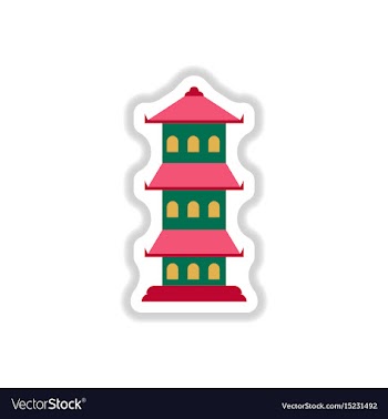 In paper sticker style vector image