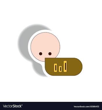 In paper sticker style vector image