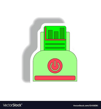 In paper sticker style vector image