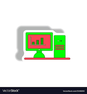 In paper sticker style vector image