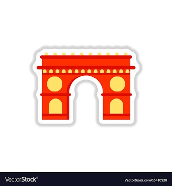In paper sticker style vector image
