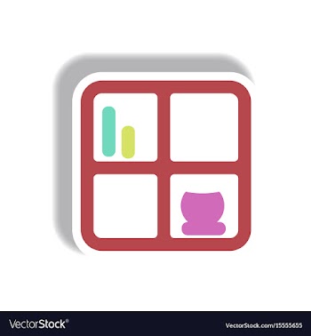 In paper sticker style vector image