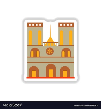 In paper sticker style vector image