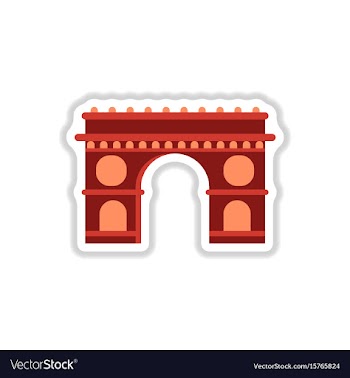 In paper sticker style vector image