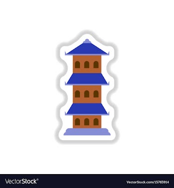 In paper sticker style vector image