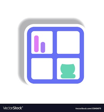 In paper sticker style vector image