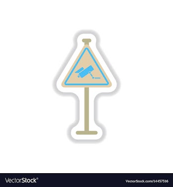 In paper sticker style video vector image