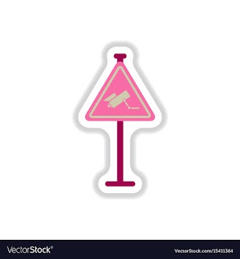 In paper sticker style video vector image
