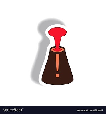 In paper sticker style volcano vector image